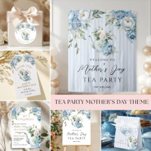 Elegant Blue Floral Tea Party