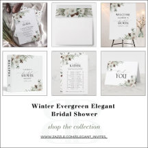 Winter Evergreen Elegant Bridal Shower