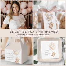 Gender Neutral We Can Bearly Wait - Teddy Bear 