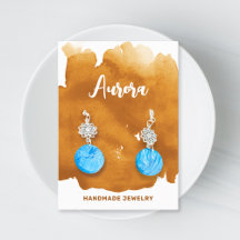 Jewelry Display Cards Hand Painted Illustrations 