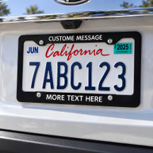 Custom Text License Plate Frame