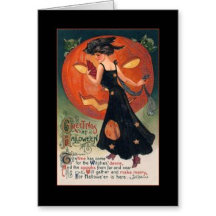 Vintage Witch Halloween Greeting Text Invite Set