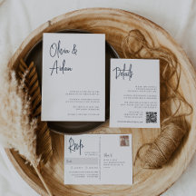 Modern Handwritten Script Wedding   Navy