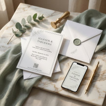 Sage Green QR Code Quiet Luxury Wedding Suite