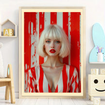 Blonde bob hair woman cinematic portrait