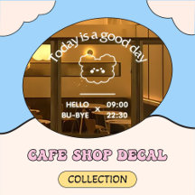 Minimal Café Shop Window Decals