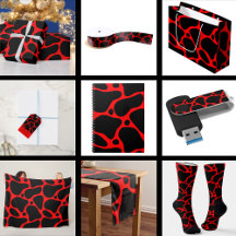 Black and Red Abstract Giraffe Pattern
