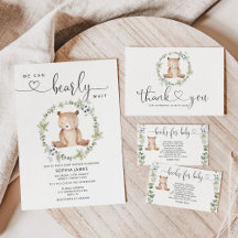 We can bearly wait baby shower 