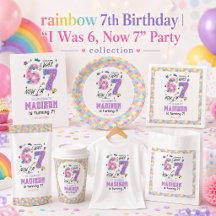 Rainbow 7th Birthday Party   I Was 6, Now 7