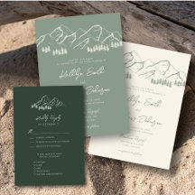 Sage Green Mountain Pine Tree Outdoor Wedding