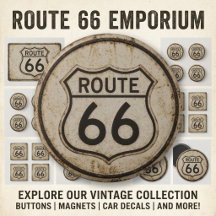 Vintage Distressed Route 66 Shield Accessories