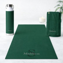 Custom Name Monogram Green Black Sports & Apparel