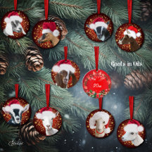 Oil Portrait Goats Ornaments