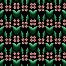 Emerald Blush Trellis Floral Pattern 