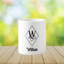 Modern & Minimalist Monogram Coffee Mugs