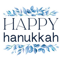 Happy Hanukkah (with Winter Watercolored Florals)