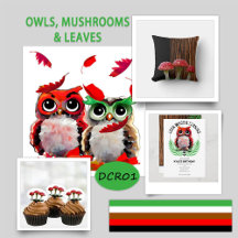 Owls, Mushrooms & Leaves Collection