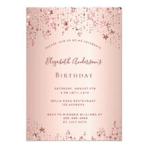 90th Birthday - rose gold sparkling stars
