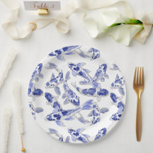 Koi Fish In Classic Blue And White 