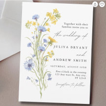Blue and Yellow floral wedding