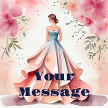 Quinceanera Celebration Watercolor Dress Gown