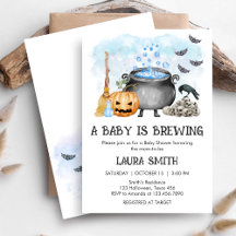 Blue Baby is Brewing Halloween Baby Shower   BS7