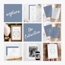 Formal Vintage Periwinkle Monogram Wedding
