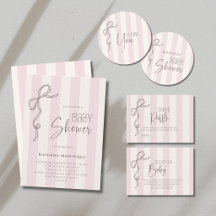 Pearl Pink Striped Mauve Bow