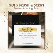 Modern Gold Brush Stroke Bakery Branding Suite