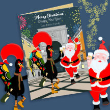 Santa and the Portuguese Rooster toast to New Year