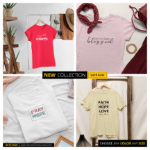 Blessed Faith Theme Typography Tops & T-Shirt