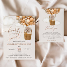 Bear and Beige Balloons Birthday Collection