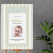 Elegant Sage Green Gold Christening