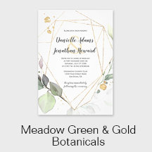 Meadow Green and Gold Leaves, Eucalyptus, Herbs