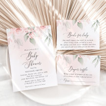 Blush Pink Flowers Baby Shower Collection