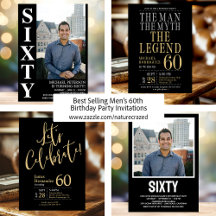 Best Selling Men's 60th Birthday Party Invitations