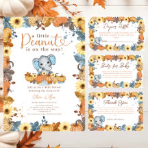 Little Peanut - Fall Elephant Pumpkin Baby Shower