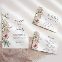 Watercolor Spring Floral Wedding Suite