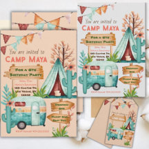 Girl Camping Adventure Birthday Party 