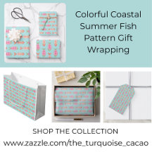 Colorful Coastal Summer Fish Pattern Gift Wrapping