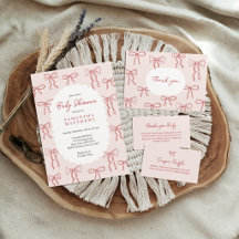 Red Hand Drawn Boho Bows