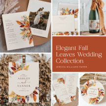 Elegant Fall Leaves Botanical Autumn Wedding