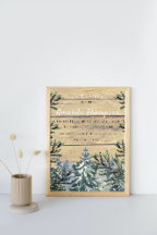 Winter Landscape Forest Trees and Animals