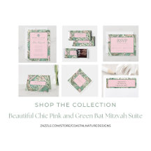 Beautiful Chic Pink and Green Bat Mitzvah Suite