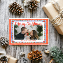 Watercolor Red & Blue Vintage Blossoms