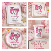 Funny 7th Birthday “67 Six Seven” Party Collection