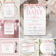 Baby in Bloom Floral Baby Shower Girl – Pink Roses