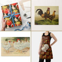 Farmhouse Barnyard and Poultry Chickens Roosters