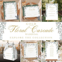 Wildflowers Floral Cascade Gold Wedding Suite