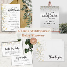 A Little Wildflower Yellow Watercolor Baby Shower